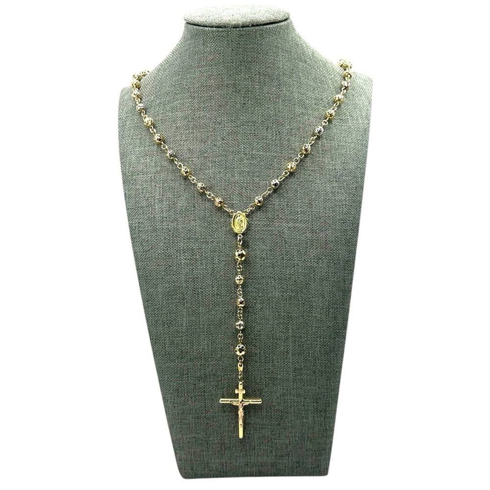 14K Tri-Tone Gold Large Rosary (18368)